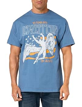 MADE IN USA SPORTSWEARスウェット LED ZEPPELIN Amazon.com: Led Zeppelin USA Flag Angel TEE, Blue Dusk
